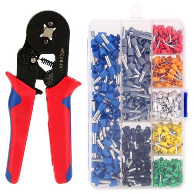 1pc Wire Crimping Pliers Tool Ferrule Crimper + 800Pcs Crimp