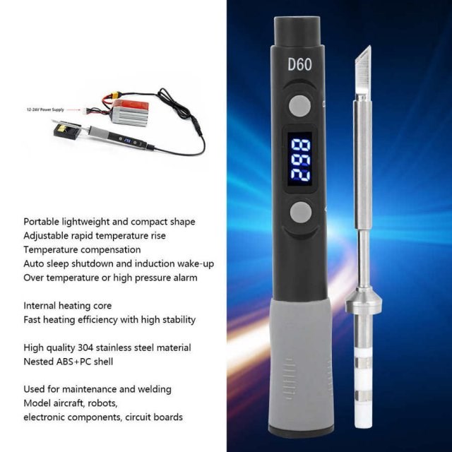 SQ-D60 60W Digital Soldering Iron Station DC12-24V Type-C In