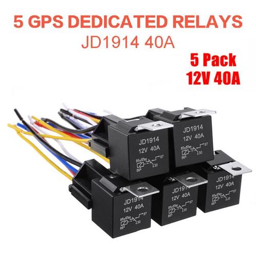 New Arrival 5 Set 12V DC 40A 5-Pin SPDT Automotive Relay wit