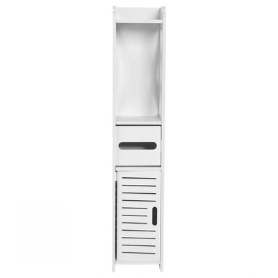 80*15.5*15CM Bathroom Toilet Furniture Cabinet White Wood Cu