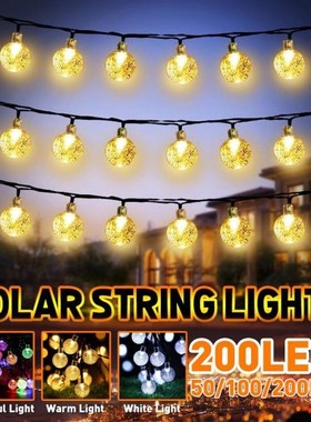 Smuxi 50/100/200LEDs Solar String LightsCrystal Globe Lights