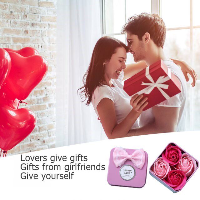 4pcs soap rose head beauty wedding valentines day gift wedd