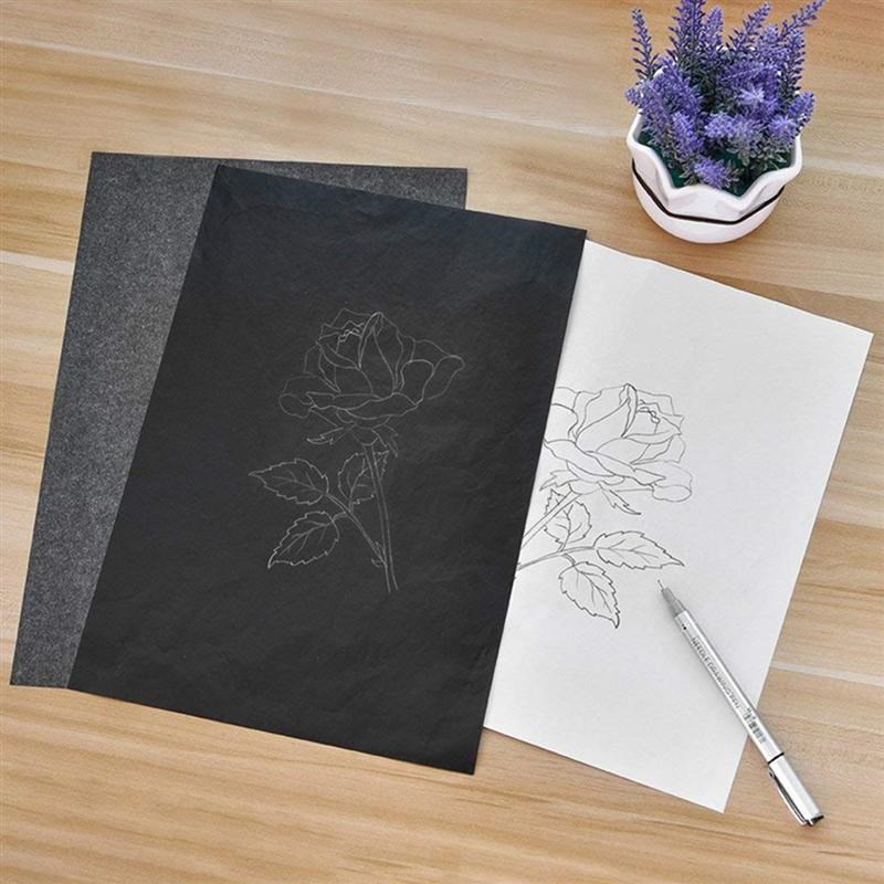 100pcs Transfer Paper Graphite Carbon Tracing Paper Painting
