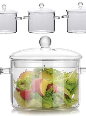 Glass Stewpot Heat-Resistant Saucepan Stove Pot For Kitchen