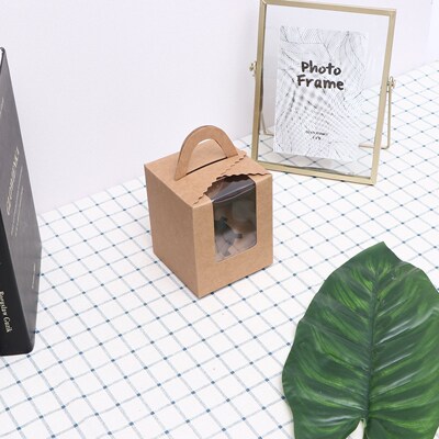 Multi-purpose Kraft Paper White/Brown Cupcake Boxes Individu