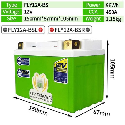 Lifepo4 Battery Motorcycle Lithium 12V with BMS Voltage-Prot