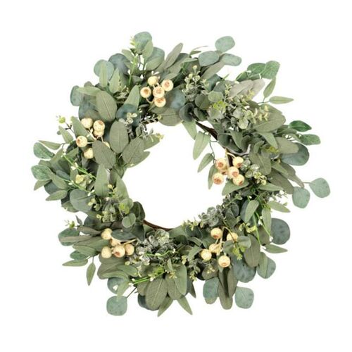 Artificial green eucalyptus door hanging garland ginkgo euca