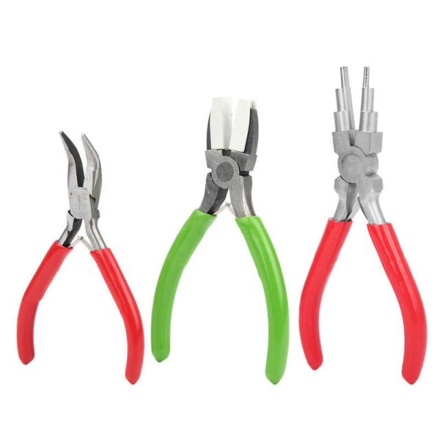 3Pcs Bail Making Pliers Set Nylon Flat Nose Plier Mini Jewel