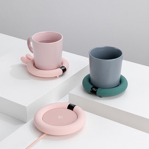 1PC Round Shape Cup Heating Cushion Mat with Rabbit Ear Milk