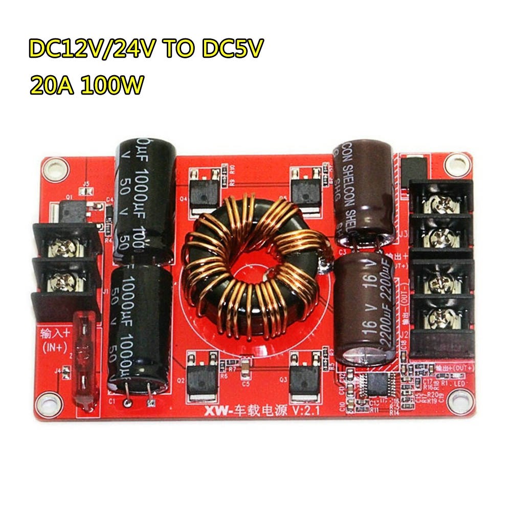 1Pc DC 12V/24V To 5V Step Down Power Supply Converter Regula
