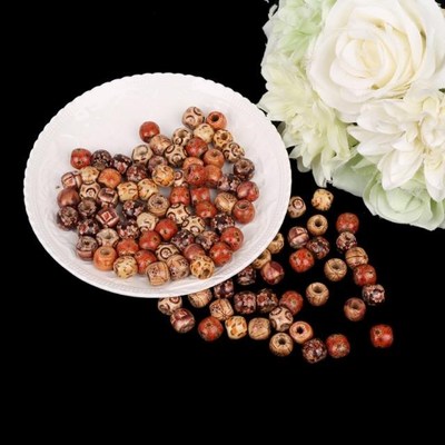 100 pcs Wood Round Spacers Loose Beads Necklace Bracelets Ch