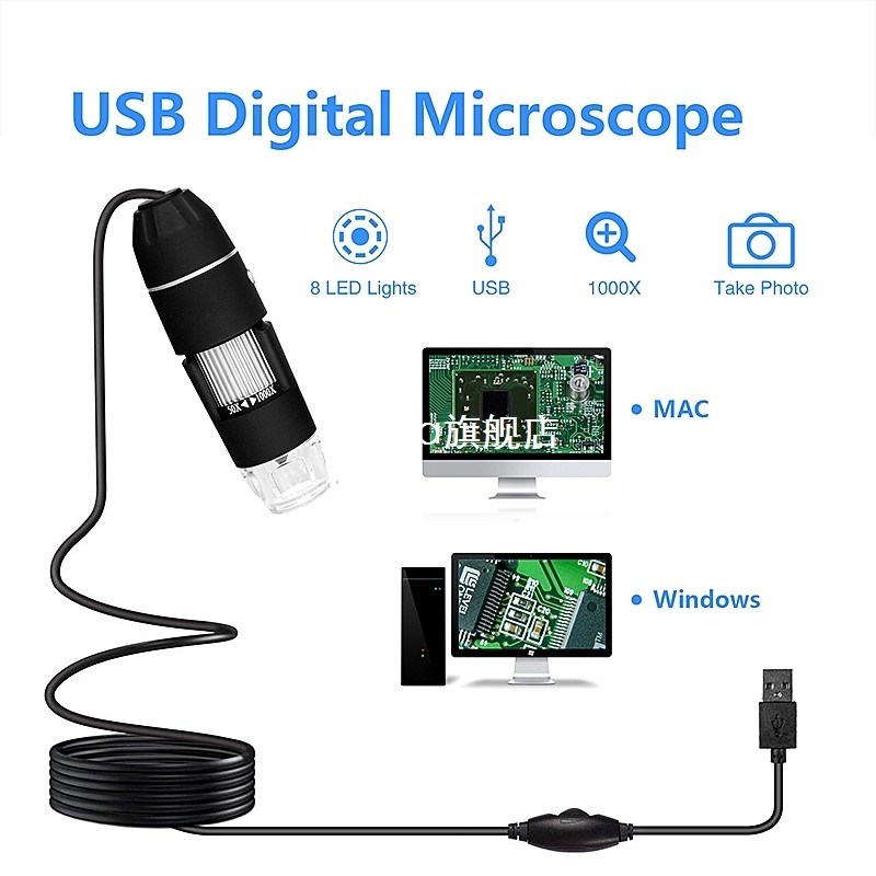 1600X LED Digital Microscope USB Microscopio Endoscope Camer