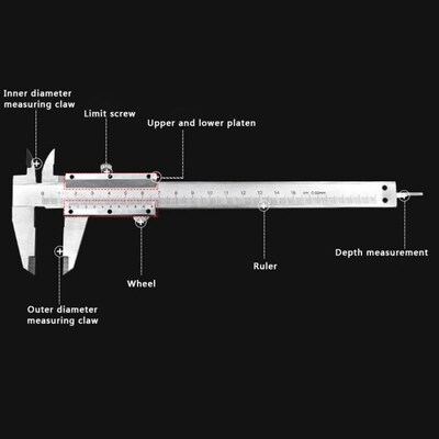 Vernier Caliper 0.02mm Metal Calipers Gauge Micrometer Measu