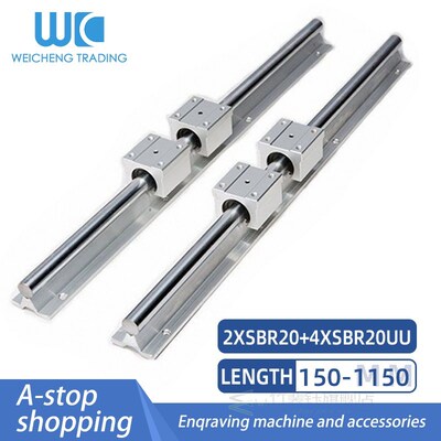2pc linear guide rails SBR20 any length+4pc SBR20UU 20mm Lin