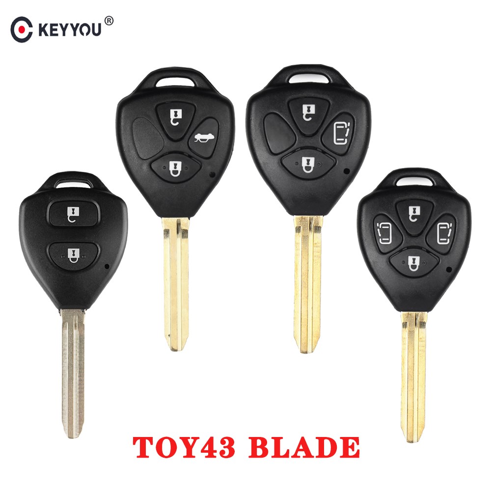 KEYYO 2/3/4 Buttons Remote Car Key Case Shell FOB  Toyota Ca