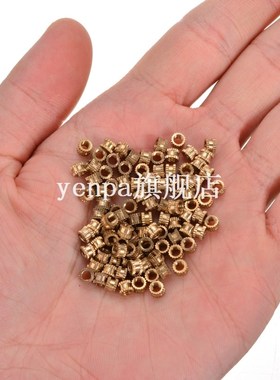 100pcs M3x3mm Threaded Round Metal Knurl Thread Insert Nuts