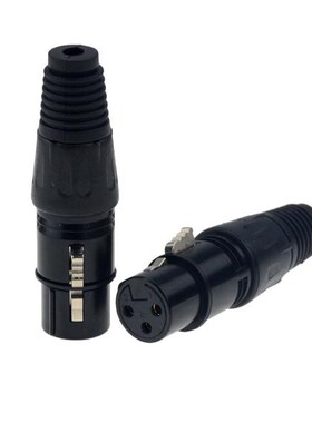 1pc XLR 3Pin Audio Microphone Cable Connector Black Male plu