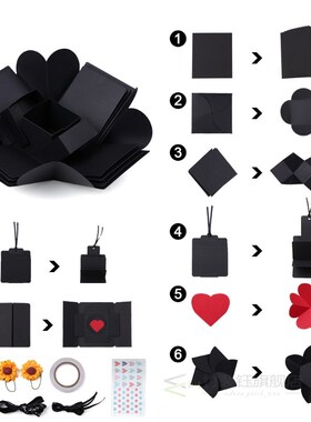 Square Unique DIY Explosion Box with Special Design for Wedd