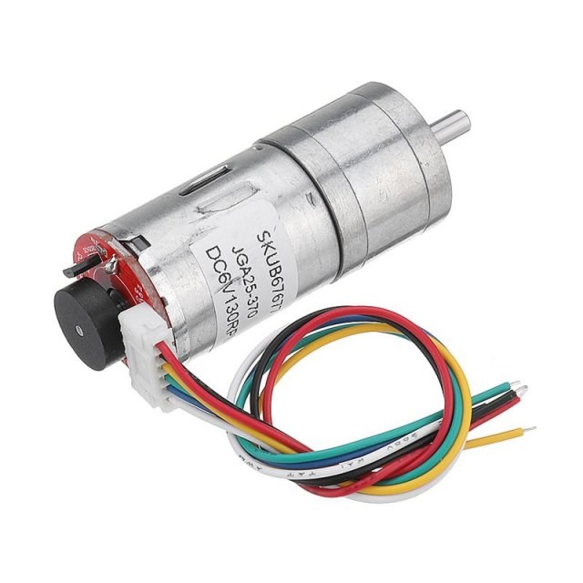 1Pcs 25GA370 DC 6V Micro Gear Reduction Motor with Encoder S