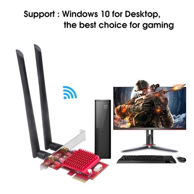 Bluetooth 5.0 Wireless 3000Mbps Wifi 6 PCI-e Network Card Du