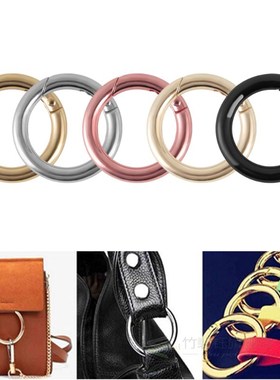 5Pcs Round Carabiner Spring Snap Clips Hook Keychain Keyrin