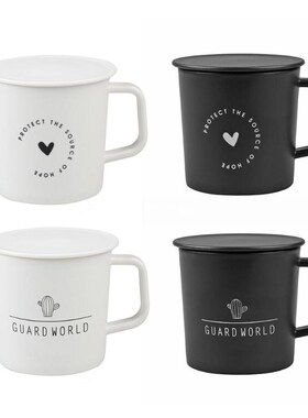 Nordic Style Coffee Cup Mug Tea Milk Cups with Lid Home Offi
