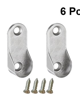 6Pcs Oval Closet Rod End Supports  Hardware Accessories Ward