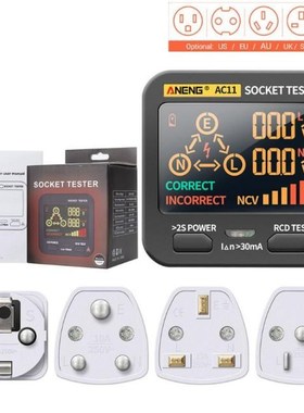 Digital Socket Tester Voltage Test US/UK/EU/AU Plug Ground Z