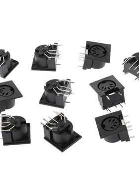 10 Pcs/Set PCB Panel Mount Female Connector DIN5 DIN 5-Pin J