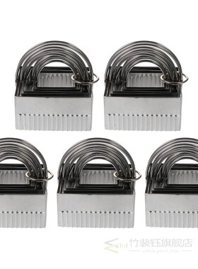 5pcs Wave Square Cookie Cutters Stainless Steel Tool with Ha