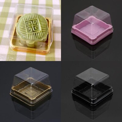 50g Square Moon Cake Trays Mooncake Packaging Box Container