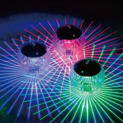 Outdoor LED Floating Underwater Ball Lamp Solar Powered Colo