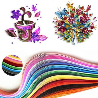 180 Strips 36 Mixed Color Paper Quilling Rolling Tool 3 Size