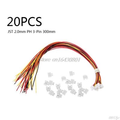 20 SETS Mini Micro JST 2.0 PH 3-Pin Connector plug with Wire