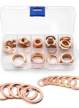 ZENHOSIT 80PCS Solid Copper Crush Washers M6-M20 Flat Spacer