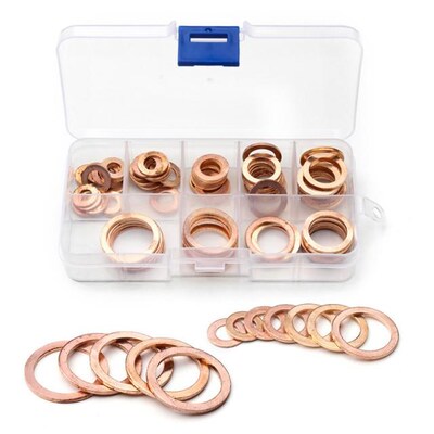 ZENHOSIT 80PCS Solid Copper Crush Washers M6-M20 Flat Spacer