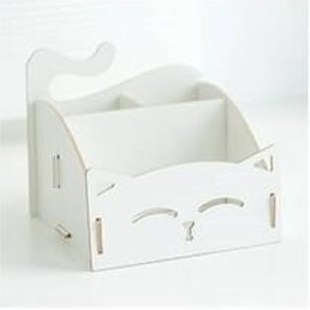 *Cute Cat Pen Holders Multifunctional Storage Wooden Cosmeti
