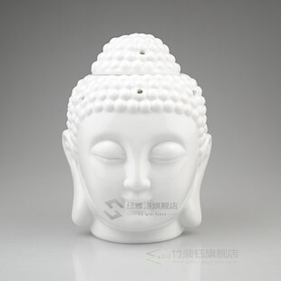 Ceramic Buddha Head Aromatherapy Oil Burner Aroma Essential