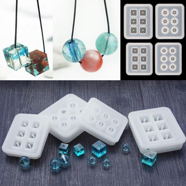 DIY Silicone Faceted Resin Beads Earring Mold Jewellery Maki