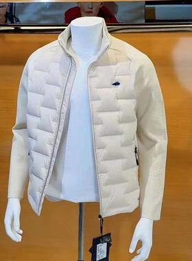 BRAVE&SHARK/勇士鲨鱼高奢羽绒服男潮短款时尚保暖白鸭绒立领外套