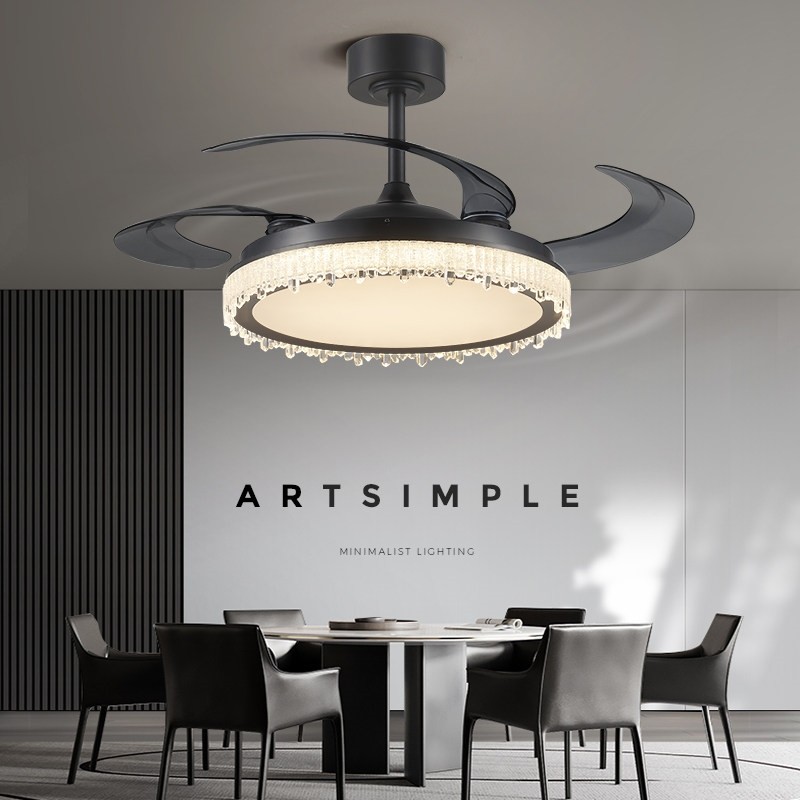 餐厅风扇灯2025新款一体吊灯现代电扇简约意式轻奢卧室吊扇灯家用,家装灯饰光源,风扇灯,淘宝优惠券,粉丝福利购,淘宝优惠卷