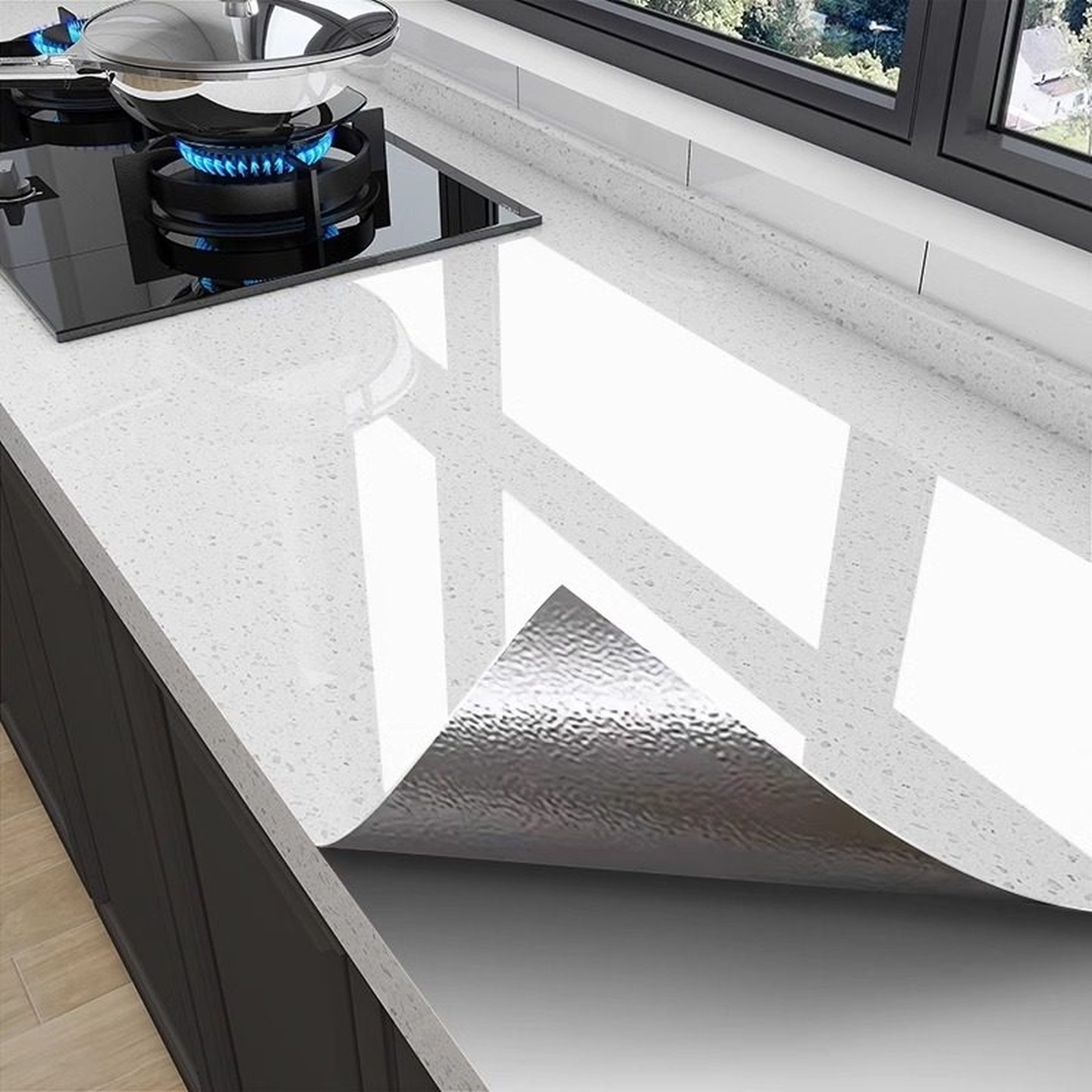 厨房高级感防油贴纸防火耐高温灶台专用墙纸自粘防水防烫台面翻新