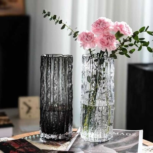 北欧轻奢ins风客厅插花水晶玻璃花瓶水养鲜花玫瑰餐桌摆件装饰品
