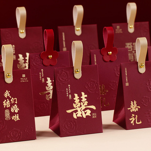 结婚喜糖盒2025新款结婚专用喜糖盒子婚礼装糖果礼盒订婚袋子空盒