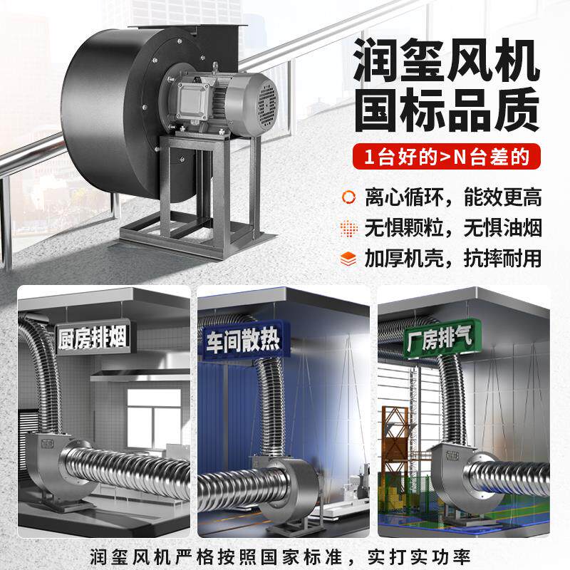 新款CF-11离心管道风机220V380V工业强力抽风通风厨房排包邮