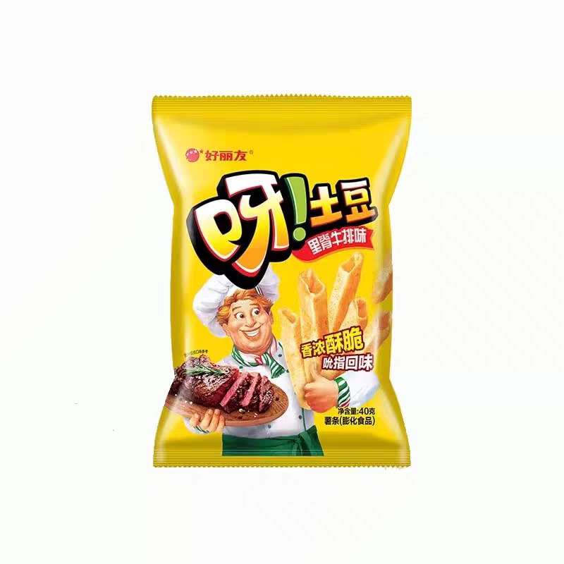 临期特价好丽友呀土豆40克番茄酱里脊牛排味休闲膨化零食多种口味
