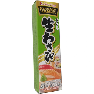临期特价 寿司料理海鲜生鱼刺身蘸酱 日本进口好侍芥末酱43g日式