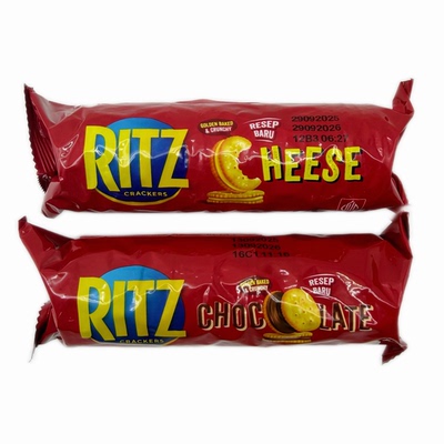 印尼进口RITZ芝士味/巧克力味夹心饼干91g酥脆饼休闲下午茶点零食