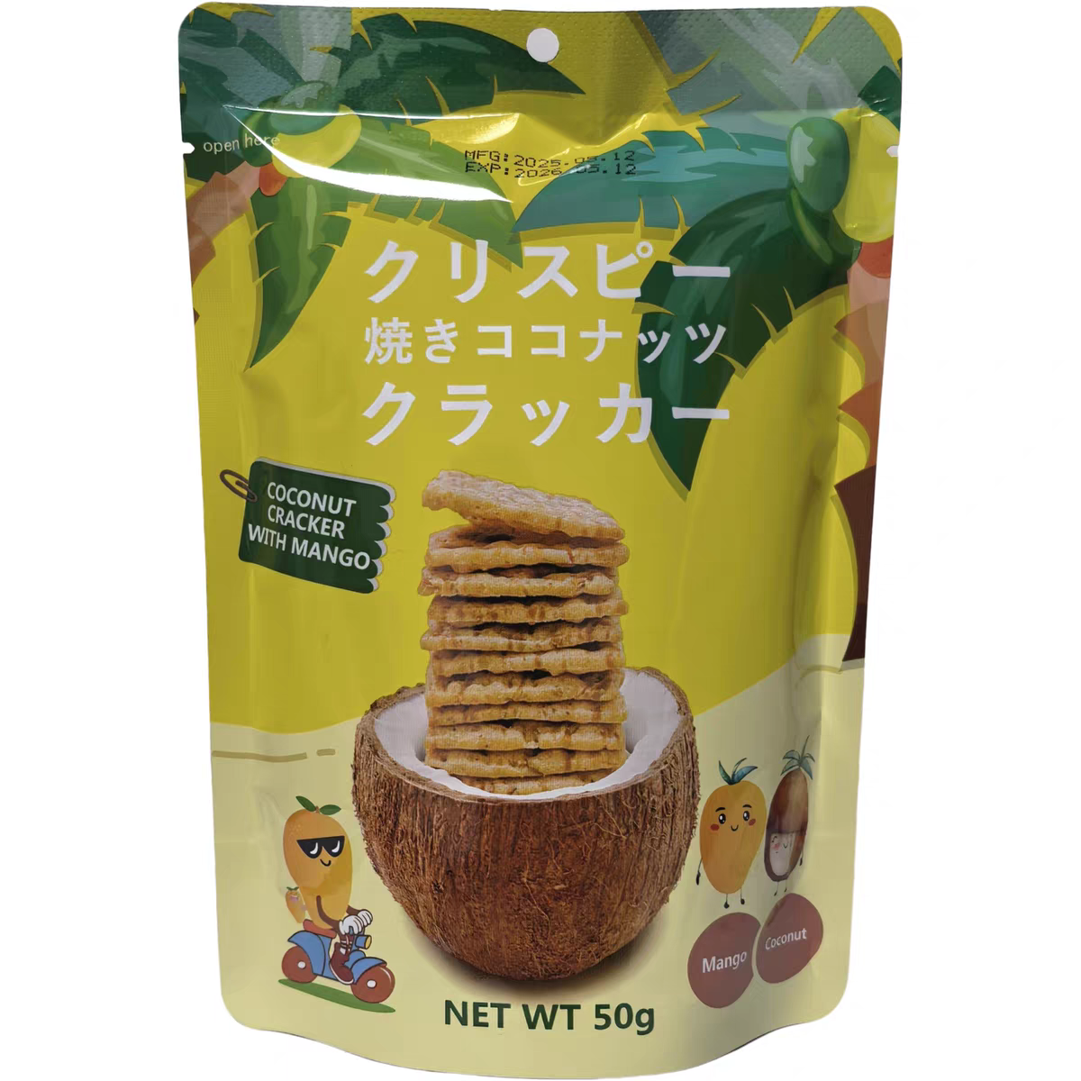 临期特价越南进口椰子薄脆饼干芒果味/榴莲味/原味休闲零食小吃