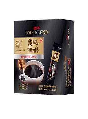 进口UCC悠诗诗炭烧冻干速溶纯黑咖啡粉28条*1.8g独立小包便携条装